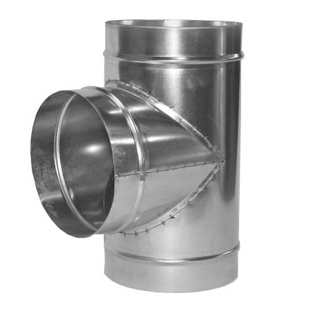 Тройник (Кр) - 1 ( - Ф160/Ф100/Ф160 - H30 - L150 - (оц.ст. 0,50 мм)) — уценка