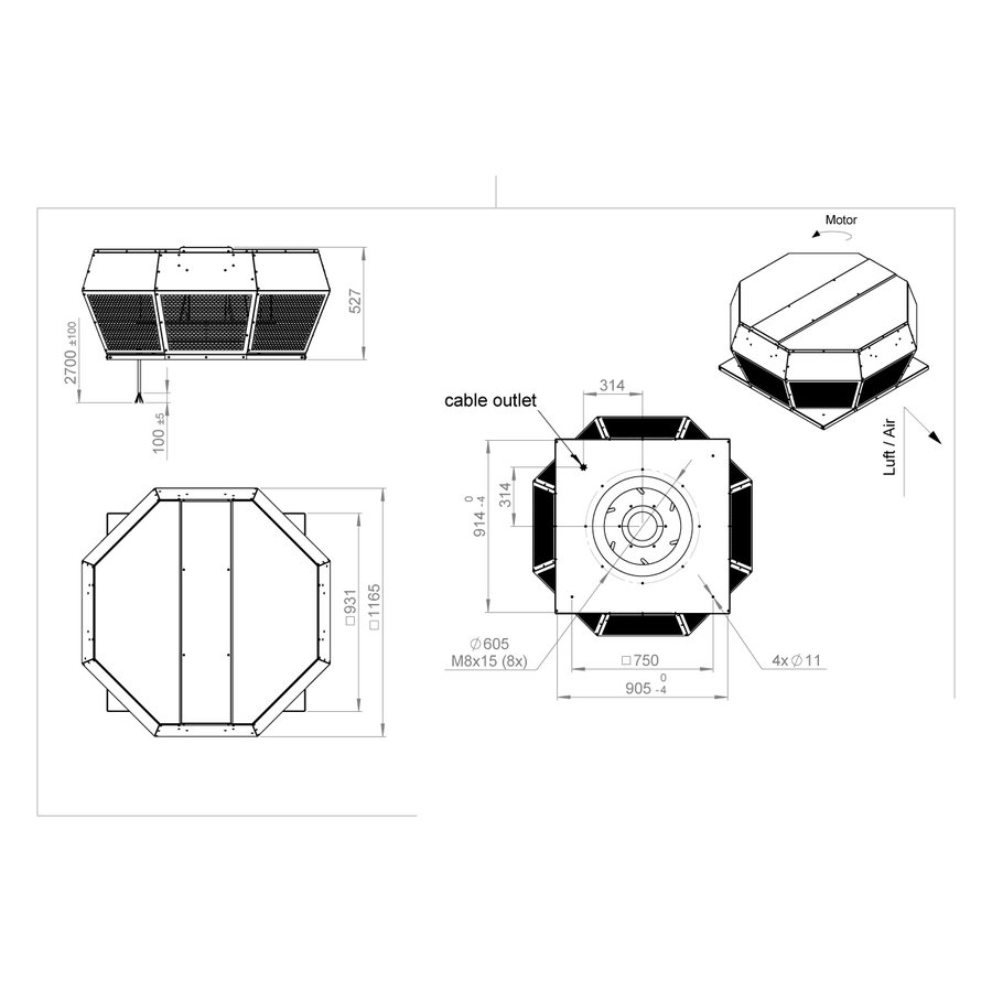 ROOF-H-190 E4 30 вентилятор крышный