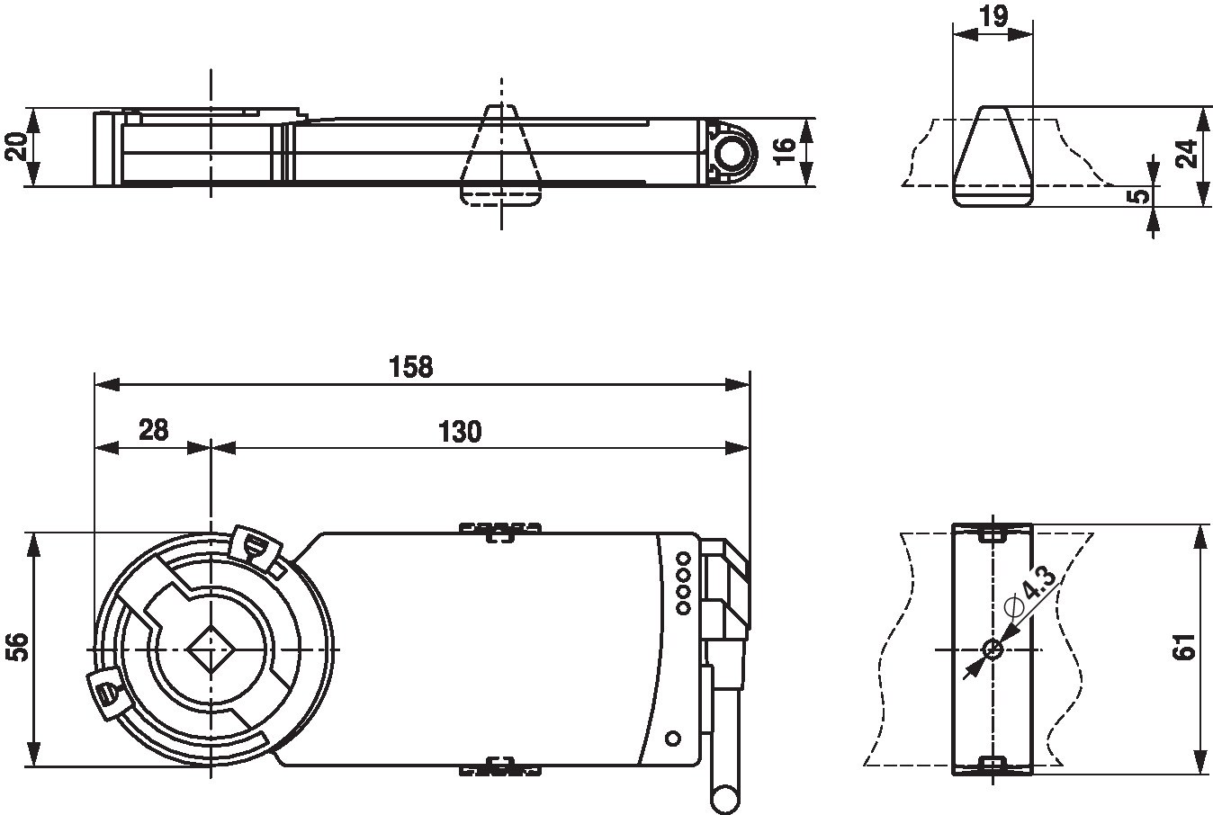 Электропривод Belimo CM24-SR-F-R (2 Н·м)