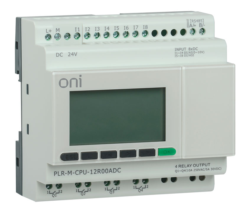 Микро ПЛК PLR-M. CPU DI16/DO08(R)/AO02 24В DC
